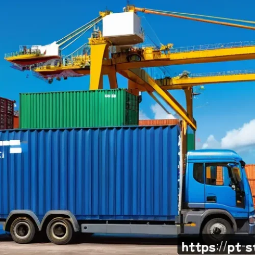 Home 33 세인트키츠 네비스 무역 협정 - A bustling Caribbean port scene showcasing modernized infrastructure with cargo ships unloading good...